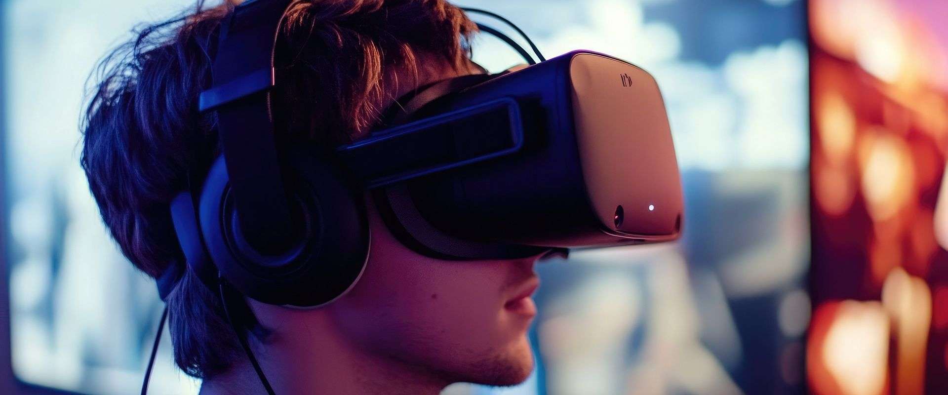 A Man Wearing A Virtual Reality Headset